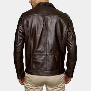 Genuine Brown Leather Jacket Mens