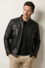 Vanguard Black Moto Leather Jacket