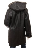 Womens Black Duffle Coat with Fur Hood