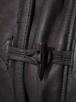 Womens Black Duffle Coat with Fur Hood