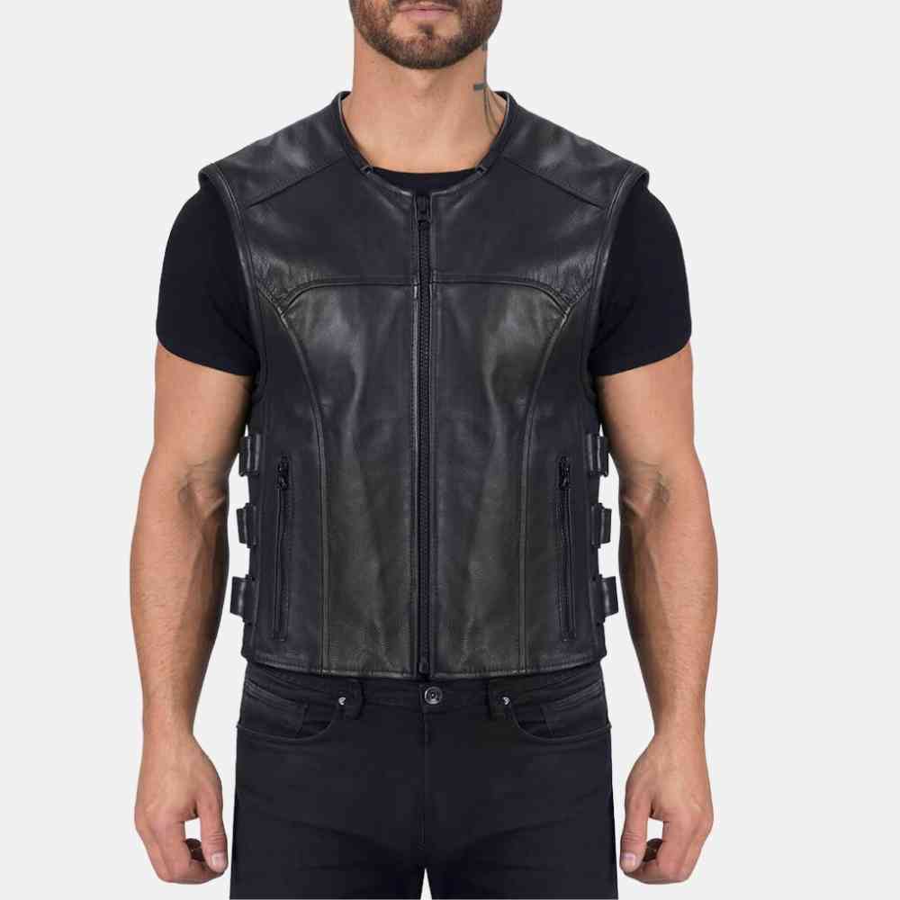 Men's Chain Biker Black Vest
