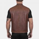 Brown Leather Motorcycle Vest