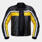 Black and Yellow Leather Motorcycle Jacket