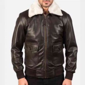 Mens Leather Bomber Jackets with Fur Collar | Free Ship USA
