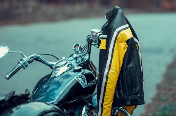 yellow and black motorcycle jacket