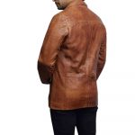 mens brown leather blazer