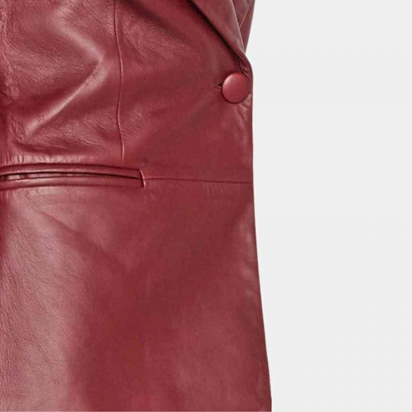red leather blazer womens