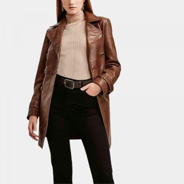 3 4 Length Leather Coat USA
