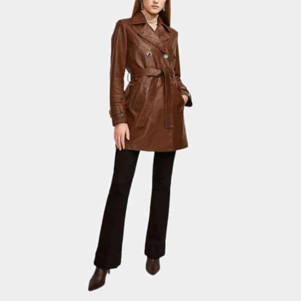 3 4 Length Leather Coat in USA