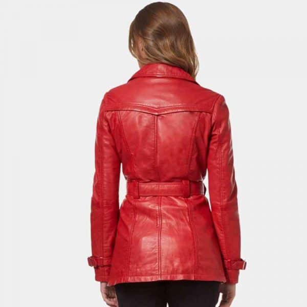 ladies leather 3 4 length jackets