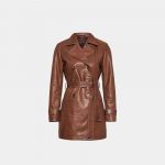women's leather coats 3 4 length