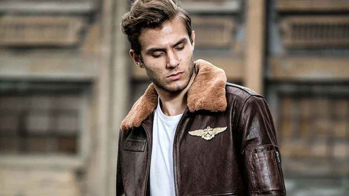 Mens Leather Bomber Jackets with Fur Collar