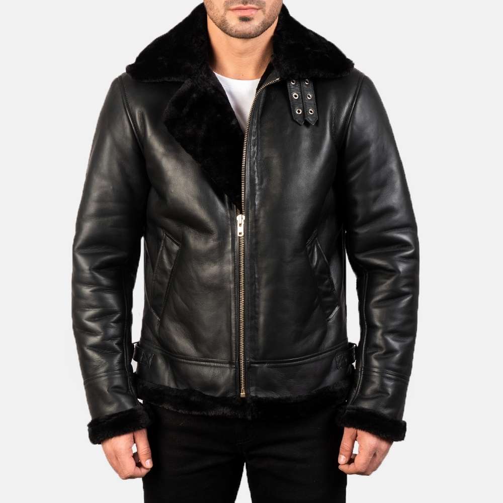 Mens Leather Bomber Jackets with Fur Collar | Free Shipping
