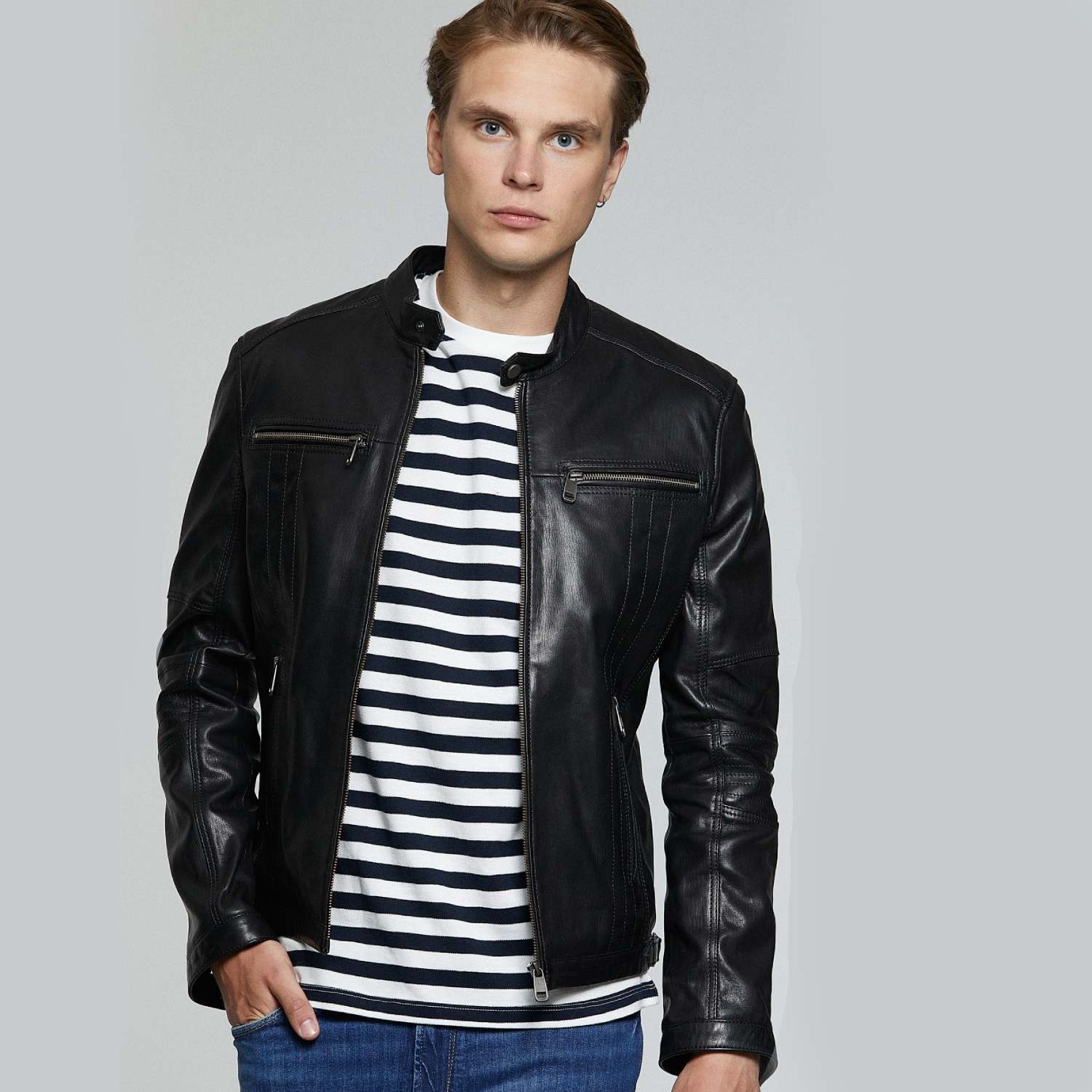 Balmain Leather Biker Jacket in Black for Men Mens Clothing Jackets Leather jackets Save 9% 