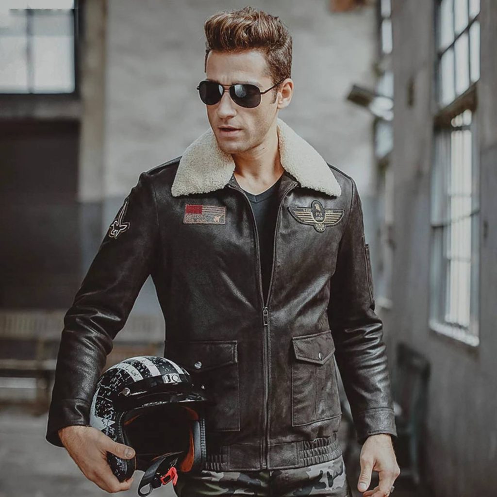 Mens Leather Bomber Jackets with Fur Collar | Flight Jackets