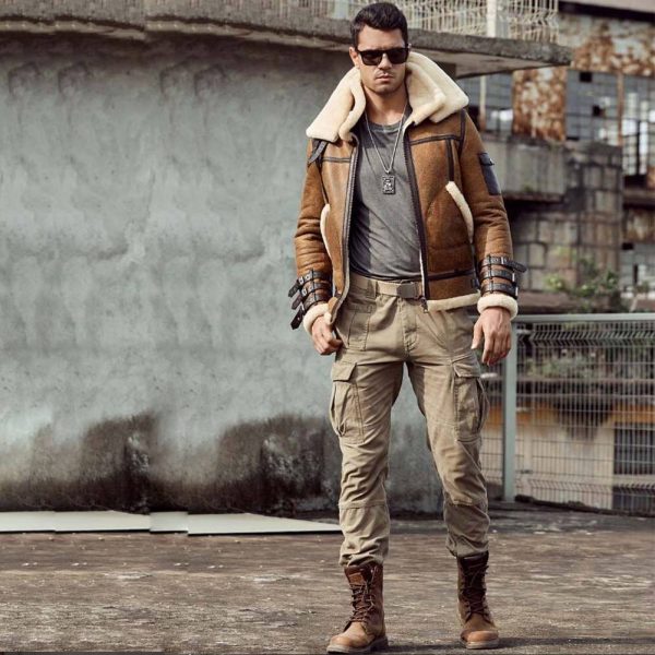 Brown Leather Shearling Jacket