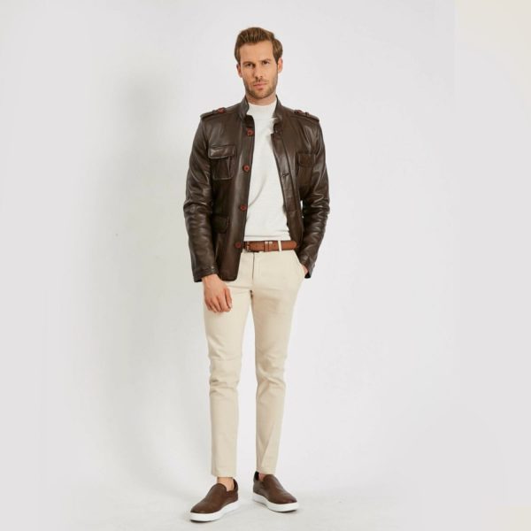 Brown Leather Jacket 106 3