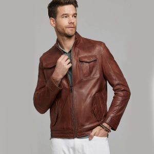 brandMe Mens Genuine Leather Pure Lambskin Biker Jacket MM424