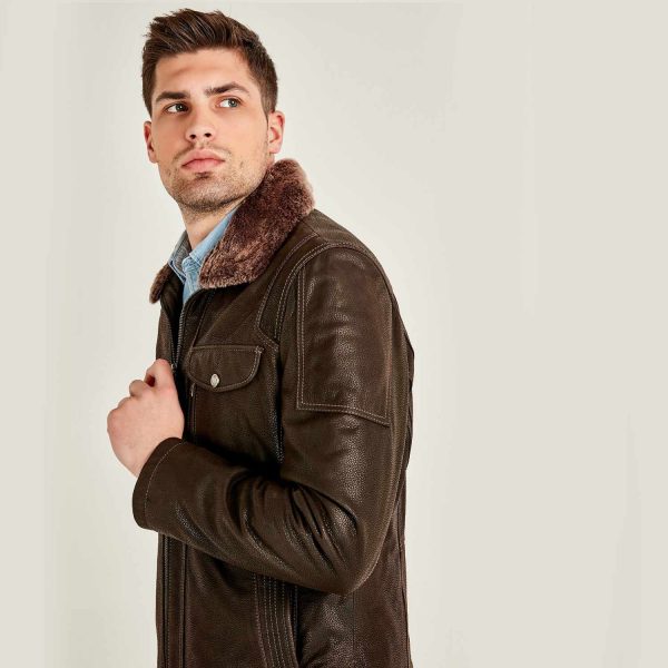 Brown Leather Jacket 77 4