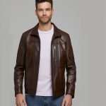 cognac leather jacket mens