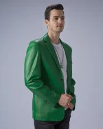 Green Leather Blazer