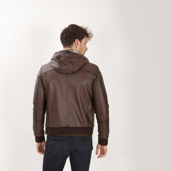 Hooded Leather Jacket 109 1 1