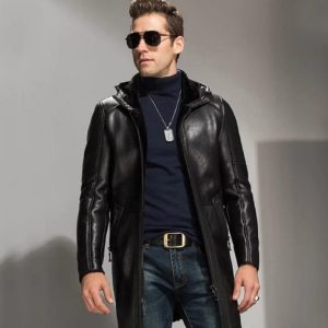 Hooded Leather Jacket 110 2