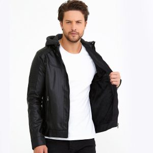 Hooded Leather Jacket 111 3