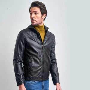 Hooded Leather Jacket 115 4