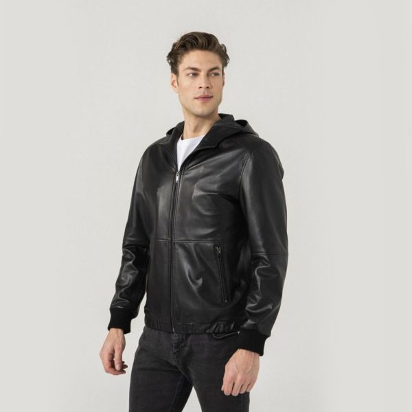 Hooded Leather Jacket 118 2
