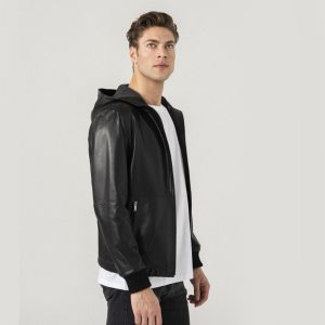 Hooded Leather Jacket 118 3