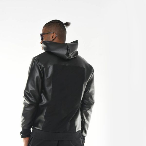 Hooded Leather Jacket 119 4