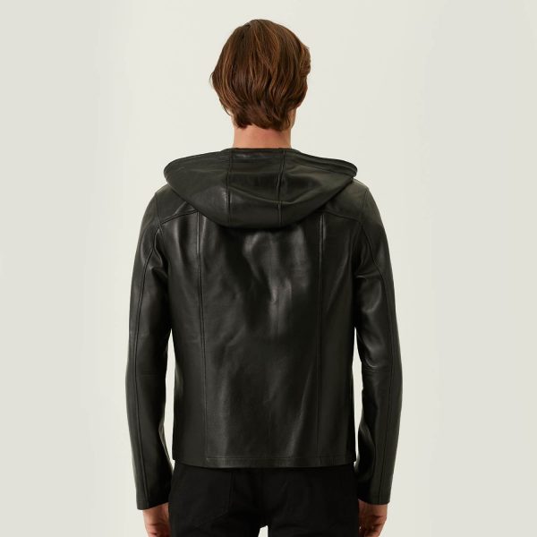 Hooded Leather Jacket 120 5
