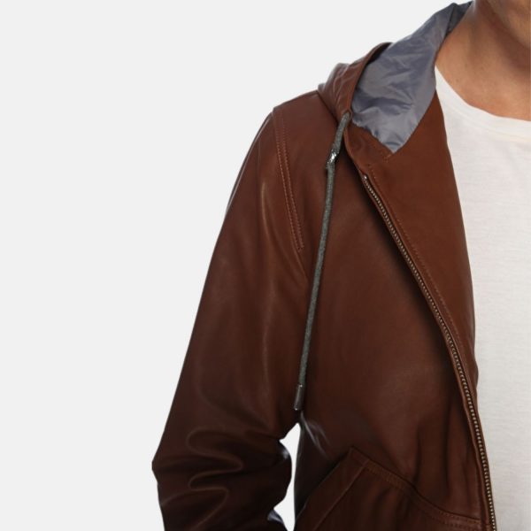 Hooded Leather Jacket 121 4