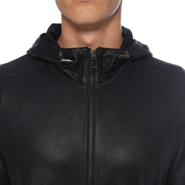 Hooded Leather Jacket 122 4