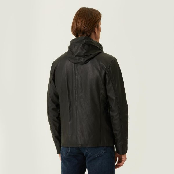 Hooded Leather Jacket 123 2