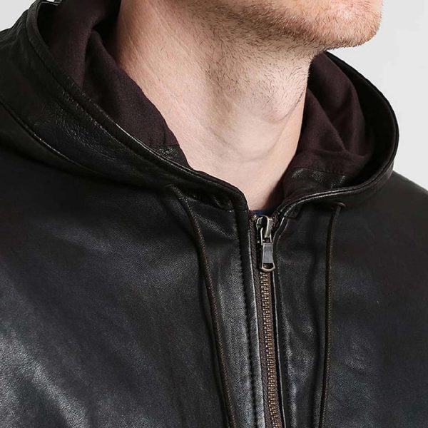 Hooded Leather Jacket 124 2