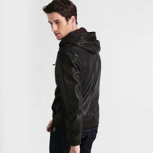 Hooded Leather Jacket 124 3