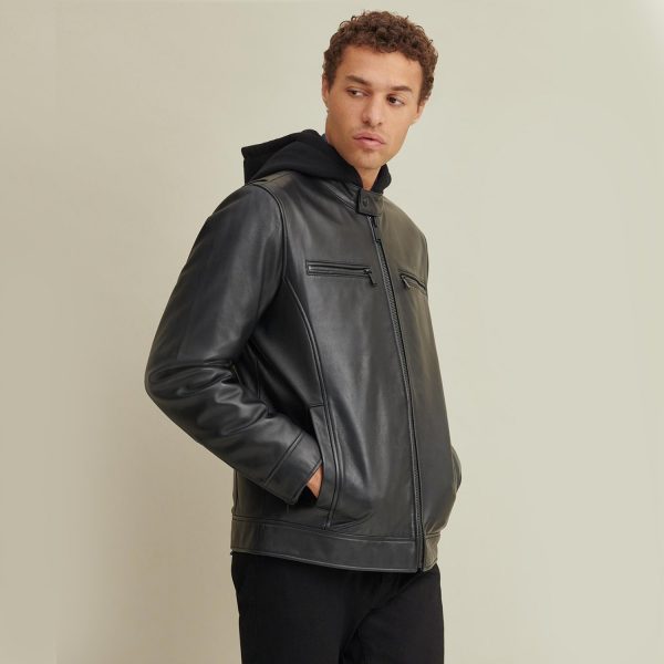 Hooded Leather Jacket 126 2