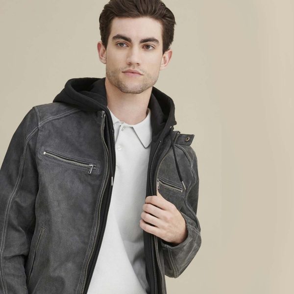 Hooded Leather Jacket 128 3