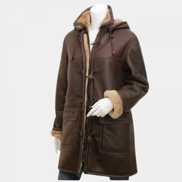 Ladies Leather Duffle Coat in usa