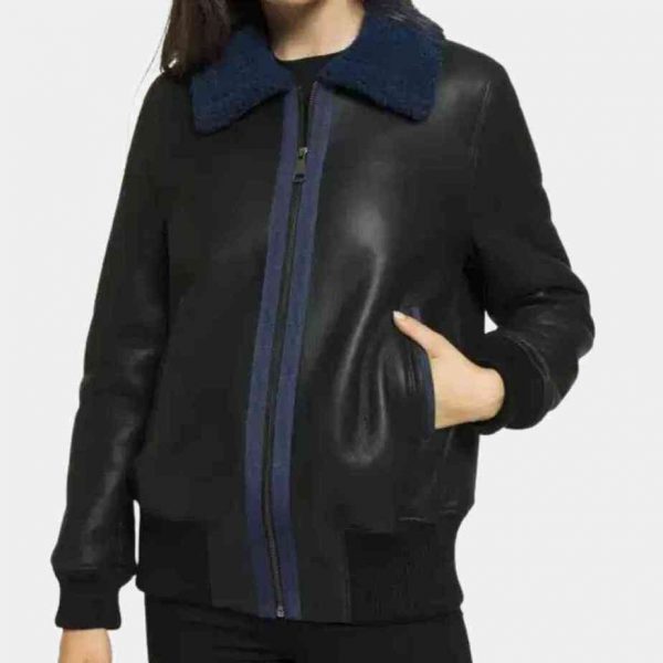 Leather Shearling Coat Womens