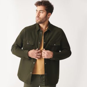 Green Suede Shirt Jacket