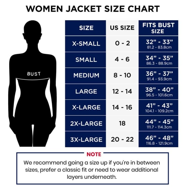 women jacket size chart 1 600x608 1