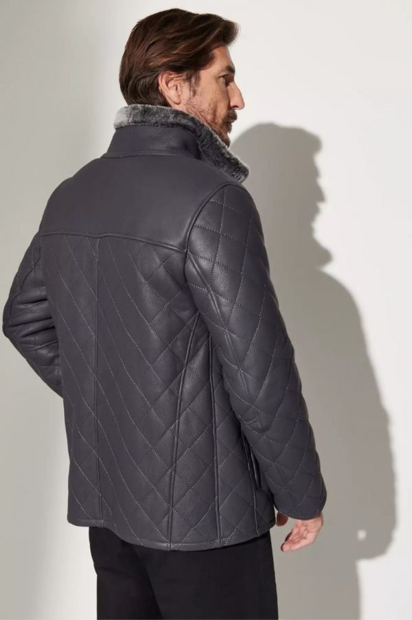Hayes Quilted Spanish Shearling Sheepskin Car Coat