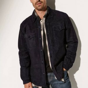Sawyer Goatskin Suede Leather Shirt Jacket