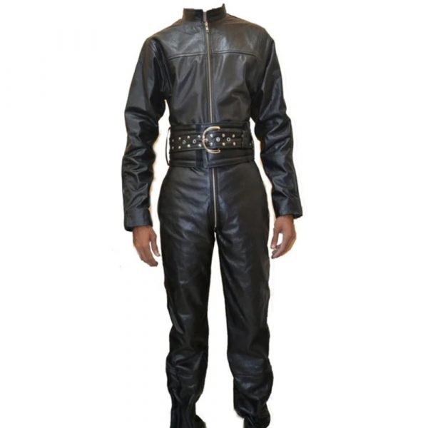 Belted Mens Leather Overalls