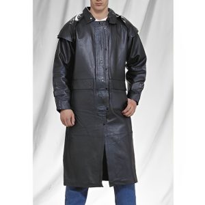 Black Leather Duster Coat