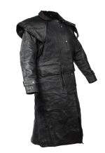 Black Leather Duster Coat