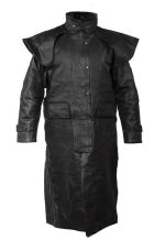Black Leather Duster Coat